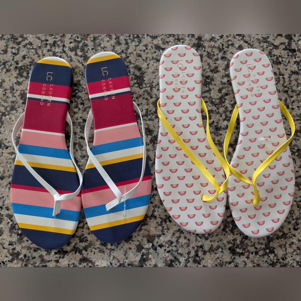 Lauren Conrad Colorful Flip Flops (2) - Picture 1 of 8
